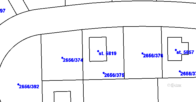 Parcela st. 5819 v KÚ Trutnov, Katastrální mapa