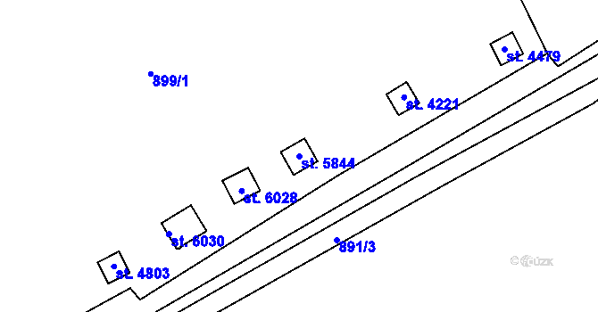 Parcela st. 5844 v KÚ Trutnov, Katastrální mapa