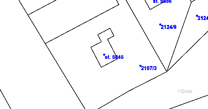 Parcela st. 5845 v KÚ Trutnov, Katastrální mapa