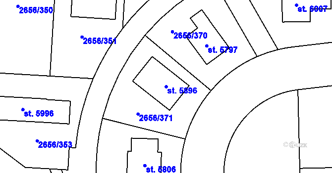 Parcela st. 5896 v KÚ Trutnov, Katastrální mapa