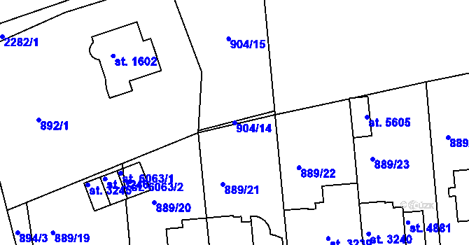 Parcela st. 904/14 v KÚ Trutnov, Katastrální mapa