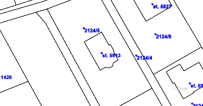 Parcela st. 5913 v KÚ Trutnov, Katastrální mapa