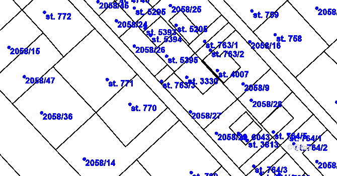 Parcela st. 3179 v KÚ Trutnov, Katastrální mapa