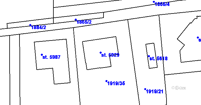 Parcela st. 5929 v KÚ Trutnov, Katastrální mapa