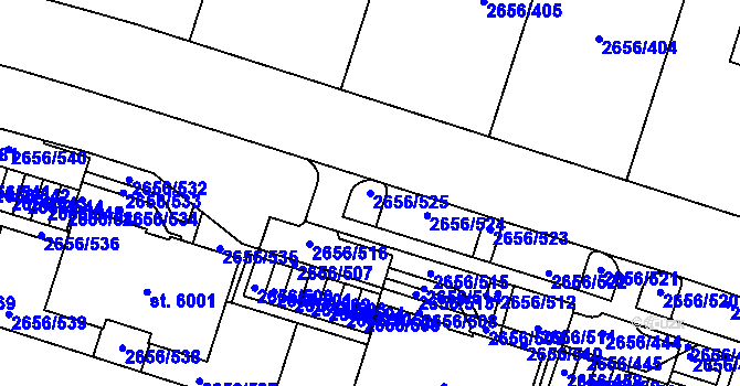Parcela st. 2656/525 v KÚ Trutnov, Katastrální mapa