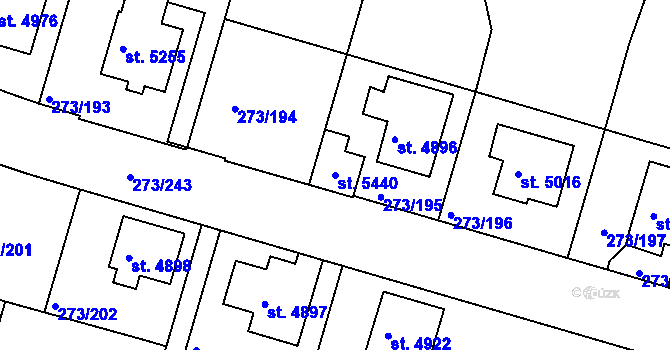 Parcela st. 5440 v KÚ Trutnov, Katastrální mapa