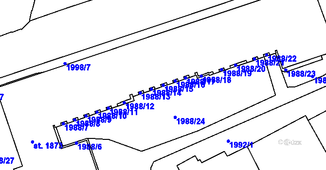 Parcela st. 1988/15 v KÚ Trutnov, Katastrální mapa