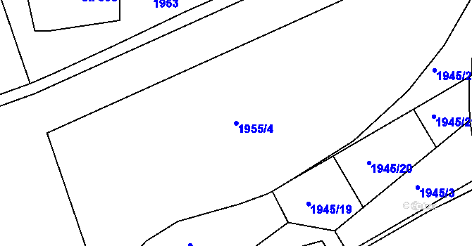 Parcela st. 1955/4 v KÚ Trutnov, Katastrální mapa
