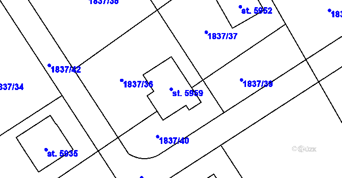 Parcela st. 5959 v KÚ Trutnov, Katastrální mapa