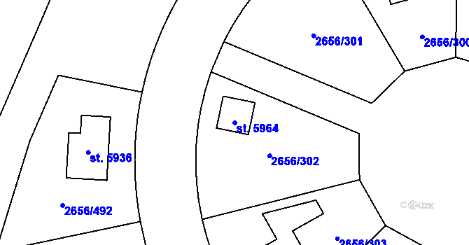 Parcela st. 5964 v KÚ Trutnov, Katastrální mapa