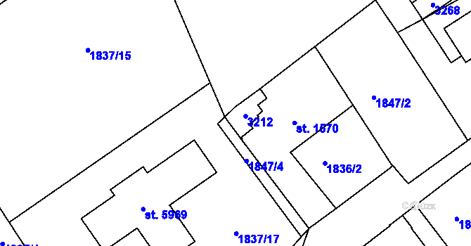 Parcela st. 3211 v KÚ Trutnov, Katastrální mapa