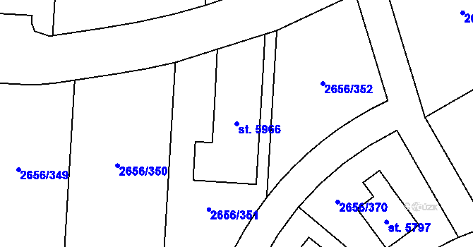 Parcela st. 5966 v KÚ Trutnov, Katastrální mapa