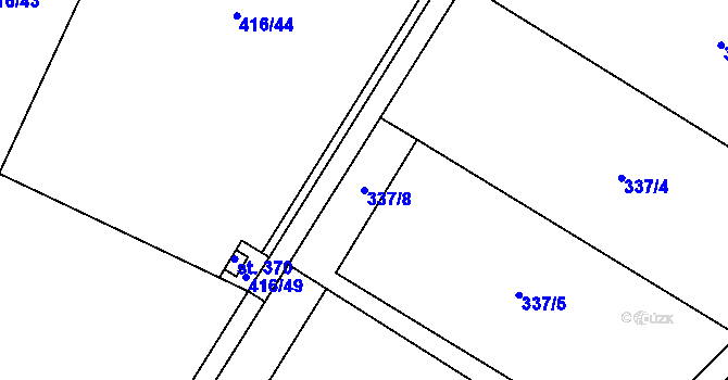 Parcela st. 337/8 v KÚ Trutnov, Katastrální mapa
