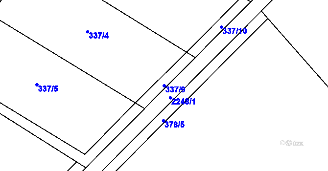 Parcela st. 337/9 v KÚ Trutnov, Katastrální mapa