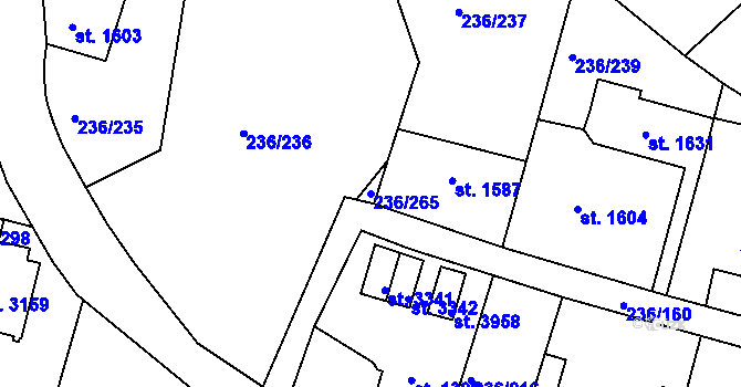 Parcela st. 236/265 v KÚ Trutnov, Katastrální mapa