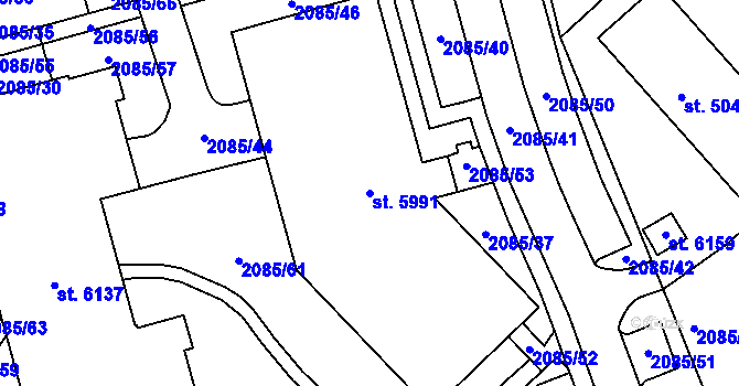 Parcela st. 5991 v KÚ Trutnov, Katastrální mapa