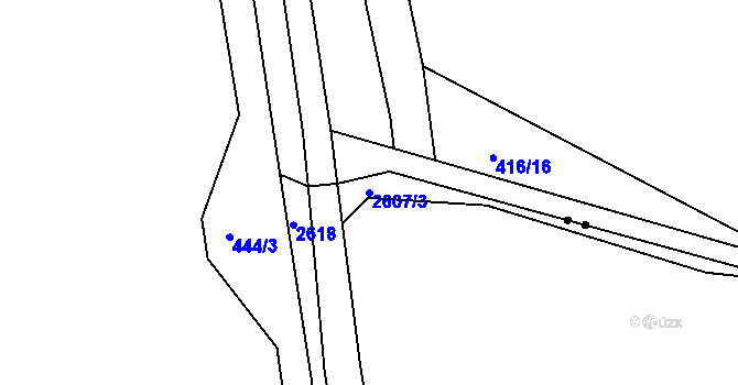 Parcela st. 2607/3 v KÚ Trutnov, Katastrální mapa