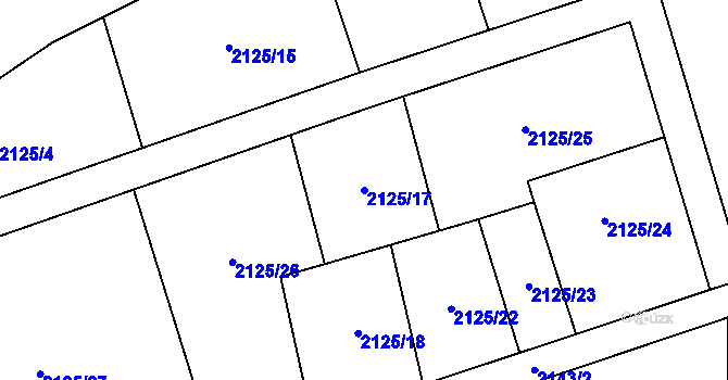 Parcela st. 2125/17 v KÚ Trutnov, Katastrální mapa