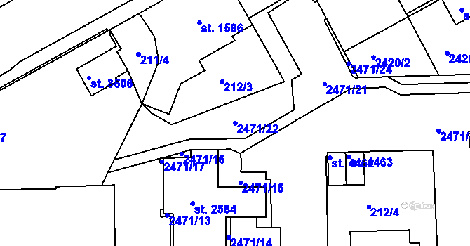 Parcela st. 2471/22 v KÚ Trutnov, Katastrální mapa