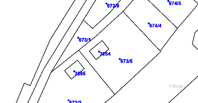 Parcela st. 3264 v KÚ Trutnov, Katastrální mapa