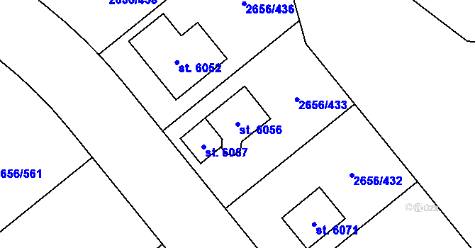 Parcela st. 6056 v KÚ Trutnov, Katastrální mapa