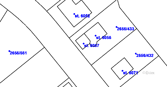 Parcela st. 6057 v KÚ Trutnov, Katastrální mapa