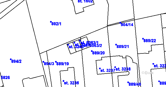 Parcela st. 6063/2 v KÚ Trutnov, Katastrální mapa