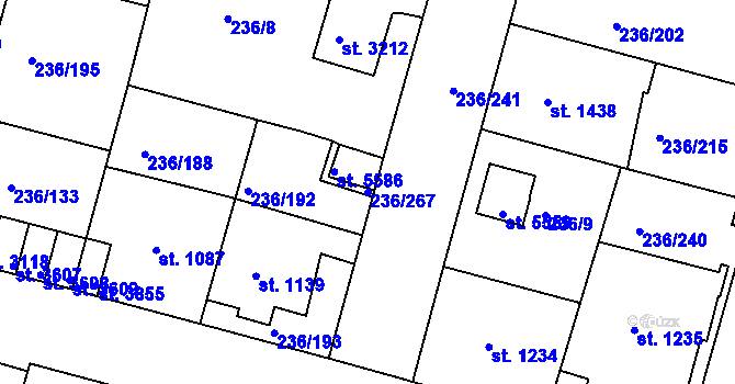 Parcela st. 236/267 v KÚ Trutnov, Katastrální mapa