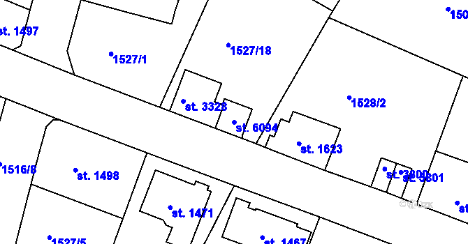 Parcela st. 6094 v KÚ Trutnov, Katastrální mapa