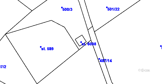 Parcela st. 6098 v KÚ Trutnov, Katastrální mapa