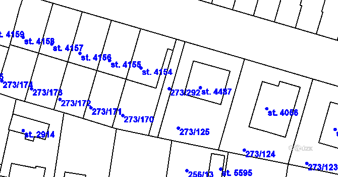 Parcela st. 273/292 v KÚ Trutnov, Katastrální mapa