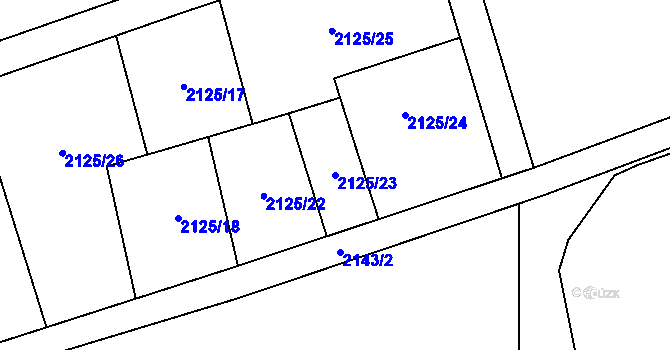 Parcela st. 2125/23 v KÚ Trutnov, Katastrální mapa