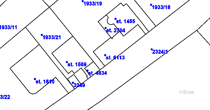 Parcela st. 6113 v KÚ Trutnov, Katastrální mapa