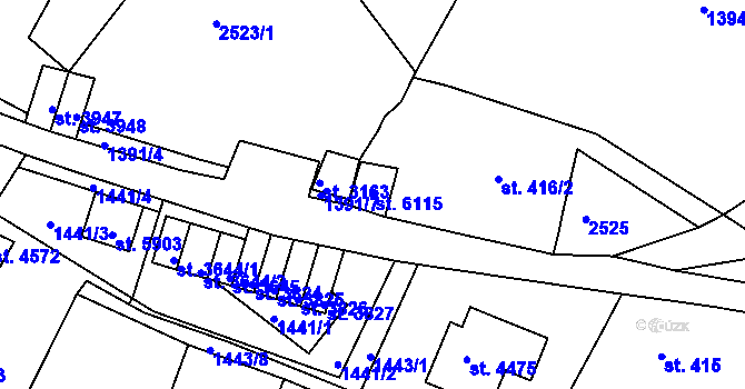 Parcela st. 6115 v KÚ Trutnov, Katastrální mapa