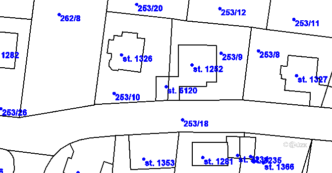 Parcela st. 6120 v KÚ Trutnov, Katastrální mapa