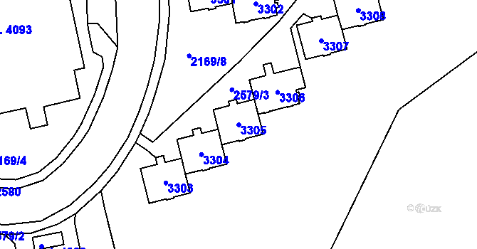 Parcela st. 3305 v KÚ Trutnov, Katastrální mapa