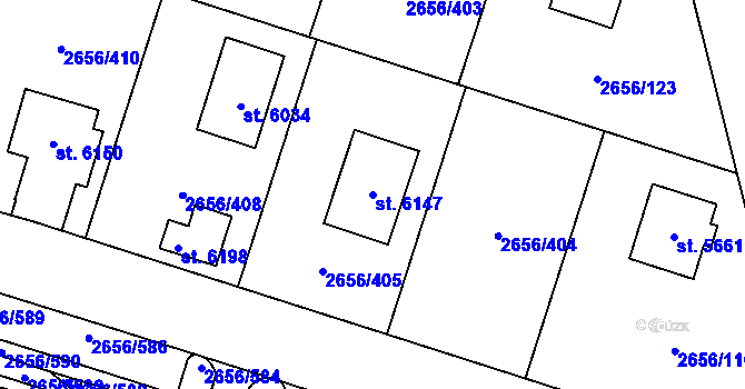 Parcela st. 6147 v KÚ Trutnov, Katastrální mapa