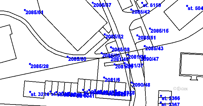 Parcela st. 2085/65 v KÚ Trutnov, Katastrální mapa