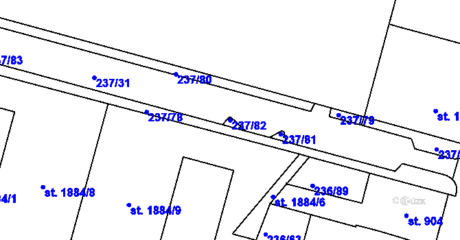 Parcela st. 237/82 v KÚ Trutnov, Katastrální mapa