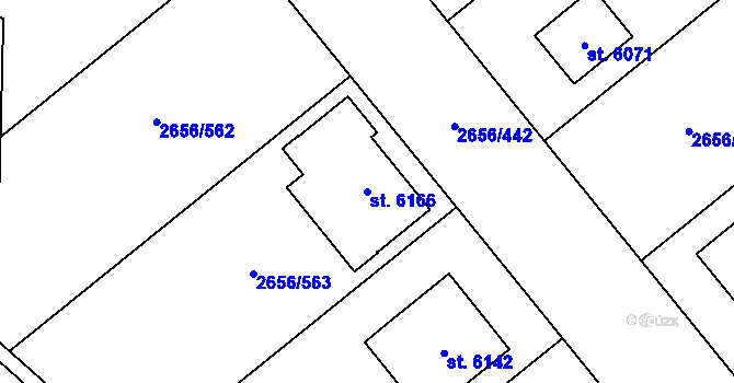 Parcela st. 6166 v KÚ Trutnov, Katastrální mapa
