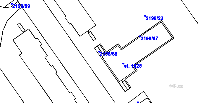 Parcela st. 2198/68 v KÚ Trutnov, Katastrální mapa