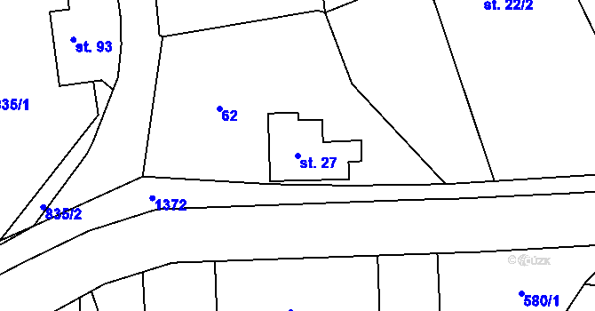 Parcela st. 27 v KÚ Volanov, Katastrální mapa