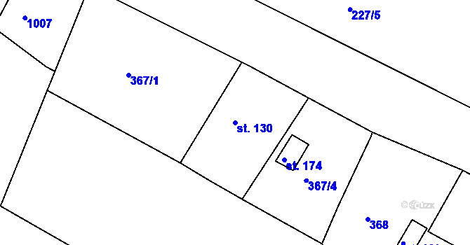 Parcela st. 130 v KÚ Volanov, Katastrální mapa