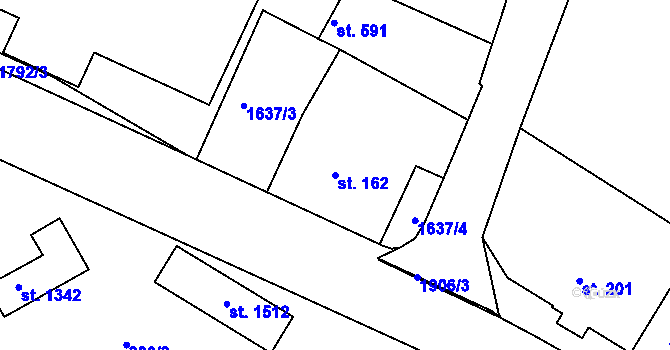 Parcela st. 162 v KÚ Horní Staré Město, Katastrální mapa