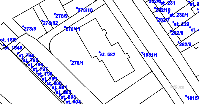 Parcela st. 682 v KÚ Horní Staré Město, Katastrální mapa
