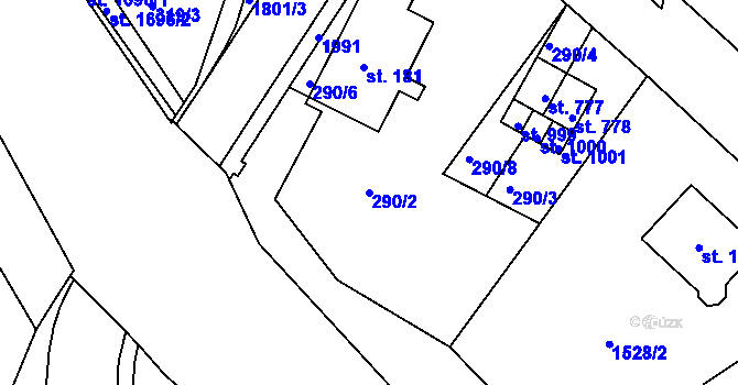 Parcela st. 290/2 v KÚ Horní Staré Město, Katastrální mapa