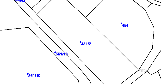 Parcela st. 451/2 v KÚ Horní Staré Město, Katastrální mapa