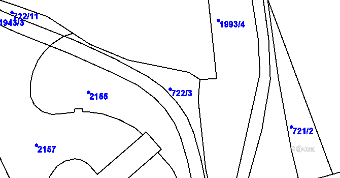 Parcela st. 722/3 v KÚ Horní Staré Město, Katastrální mapa