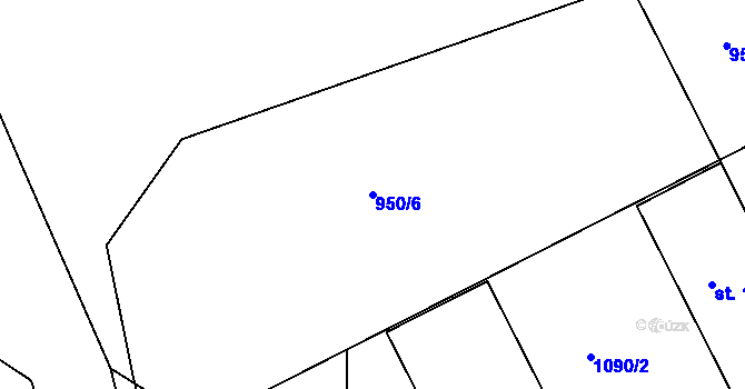 Parcela st. 950/6 v KÚ Horní Staré Město, Katastrální mapa