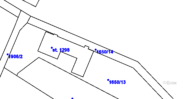 Parcela st. 1650/14 v KÚ Horní Staré Město, Katastrální mapa